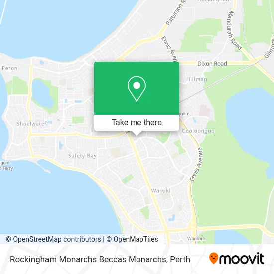 Mapa Rockingham Monarchs Beccas Monarchs