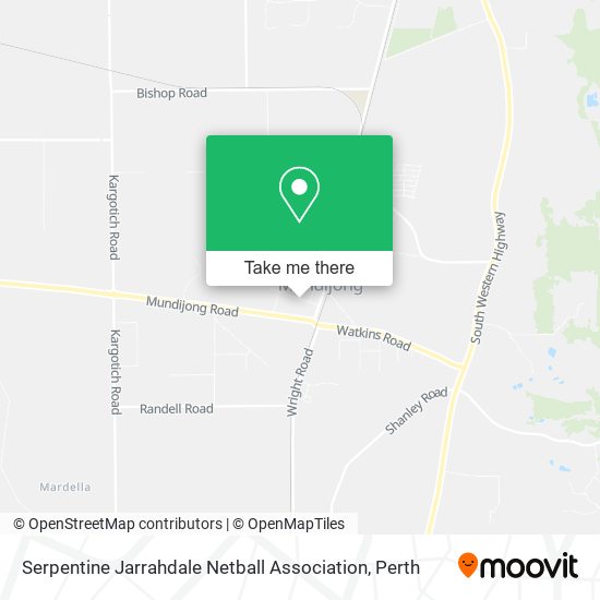 Mapa Serpentine Jarrahdale Netball Association