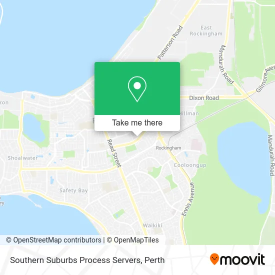 Mapa Southern Suburbs Process Servers