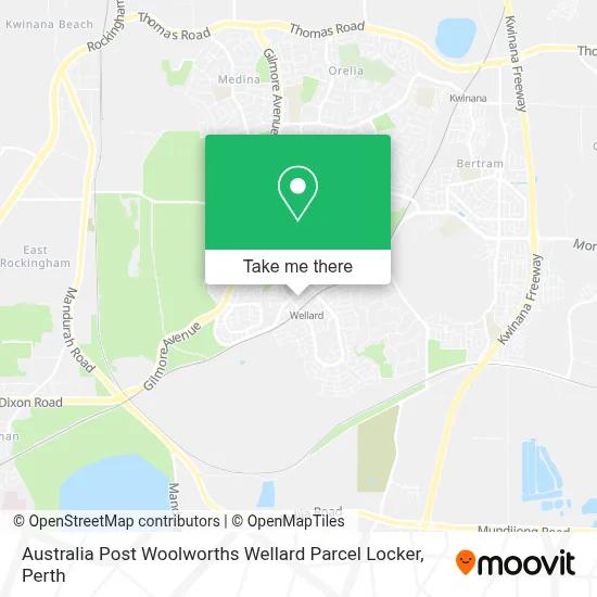Mapa Australia Post Woolworths Wellard Parcel Locker