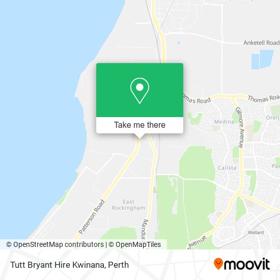 Tutt Bryant Hire Kwinana map