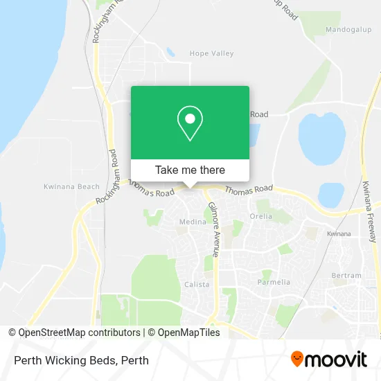 Mapa Perth Wicking Beds