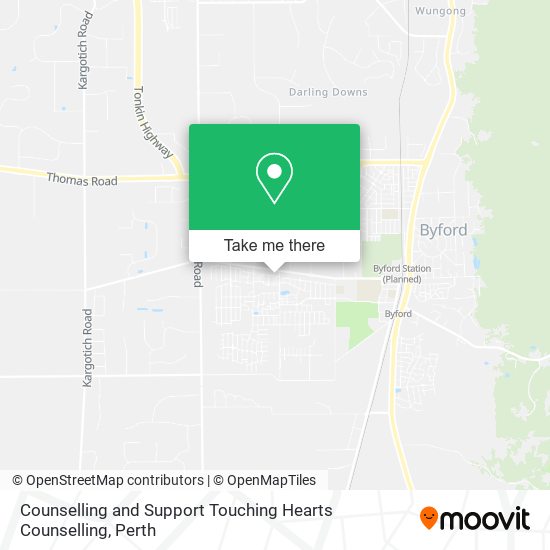 Counselling and Support Touching Hearts Counselling map