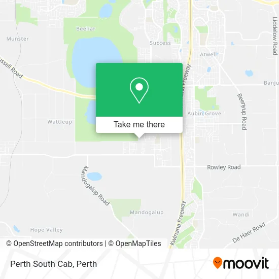 Mapa Perth South Cab