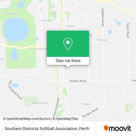 Southern Districts Softball Association map