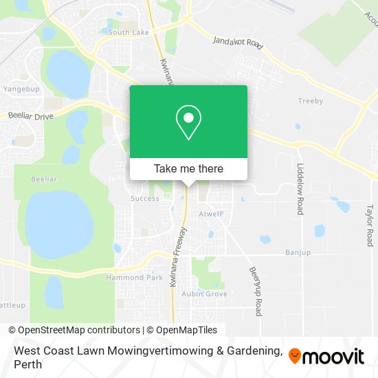 Mapa West Coast Lawn Mowingvertimowing & Gardening