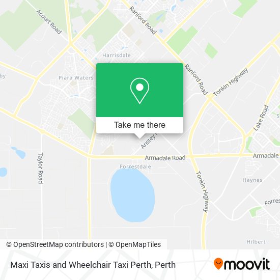 Maxi Taxis and Wheelchair Taxi Perth map