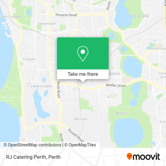 Mapa RJ Catering Perth