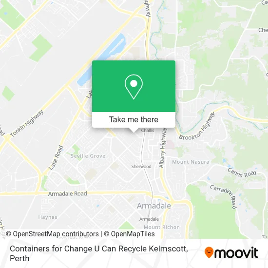Mapa Containers for Change U Can Recycle Kelmscott
