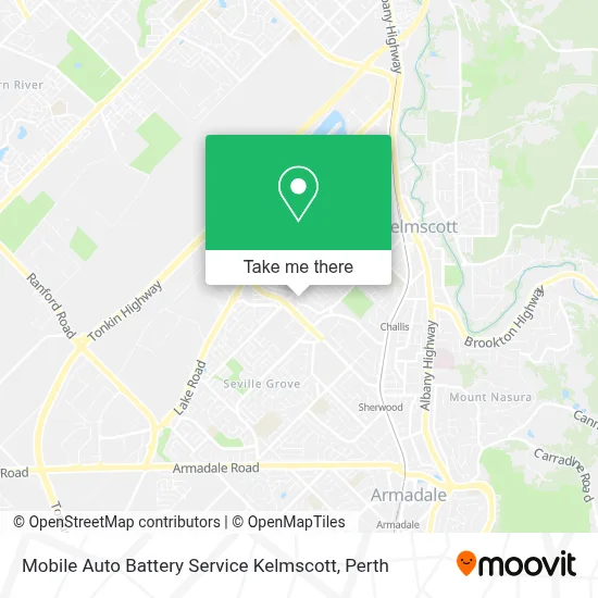 Mapa Mobile Auto Battery Service Kelmscott