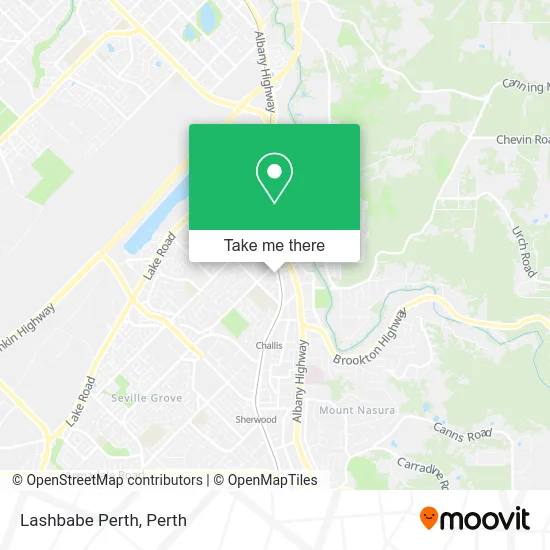 Mapa Lashbabe Perth