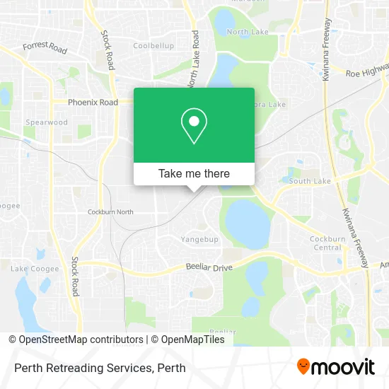 Mapa Perth Retreading Services