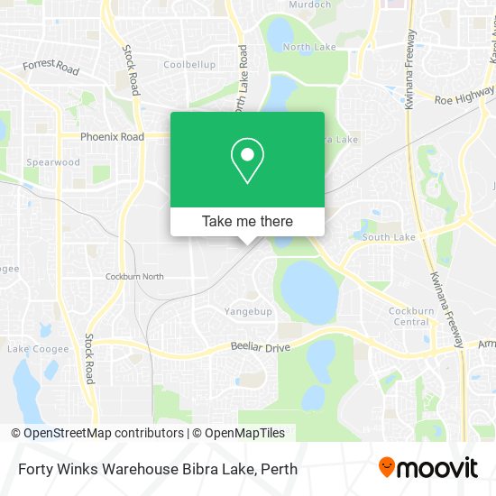 Forty Winks Warehouse Bibra Lake map