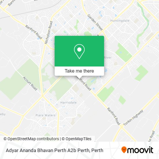 Adyar Ananda Bhavan Perth A2b Perth map