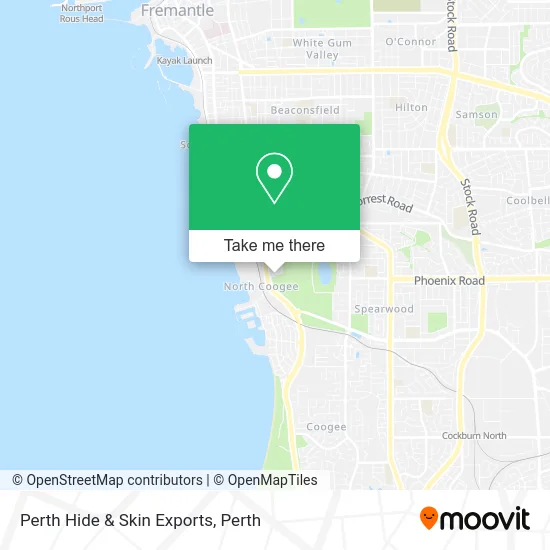 Mapa Perth Hide & Skin Exports