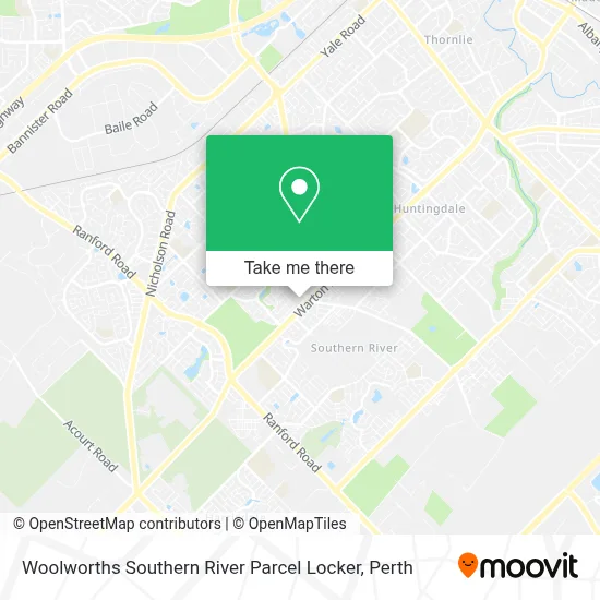 Mapa Woolworths Southern River Parcel Locker