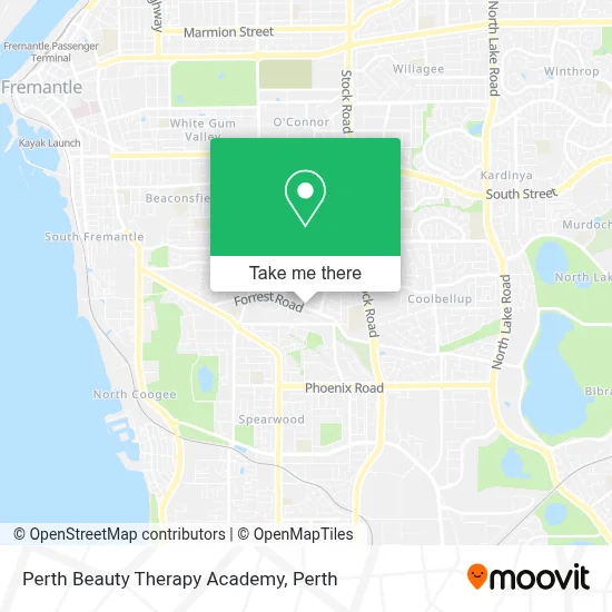 Mapa Perth Beauty Therapy Academy