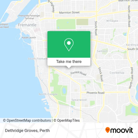 Mapa Dethridge Groves