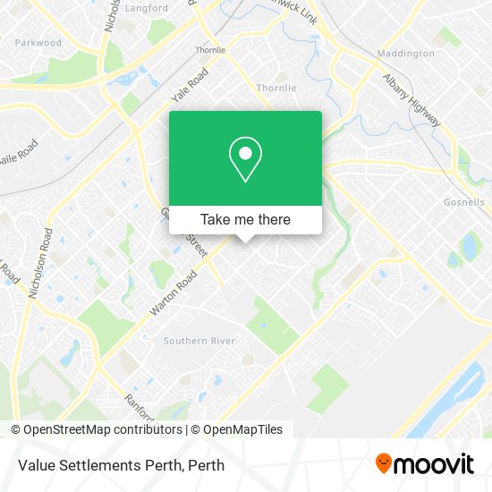 Mapa Value Settlements Perth