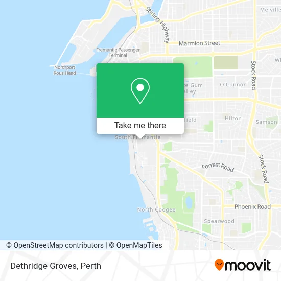 Mapa Dethridge Groves