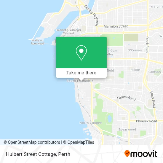 Mapa Hulbert Street Cottage