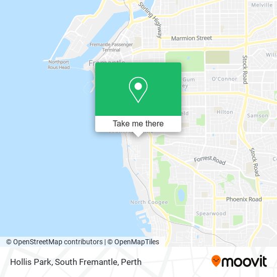 Mapa Hollis Park, South Fremantle