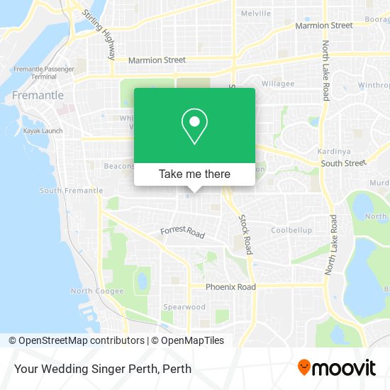 Mapa Your Wedding Singer Perth