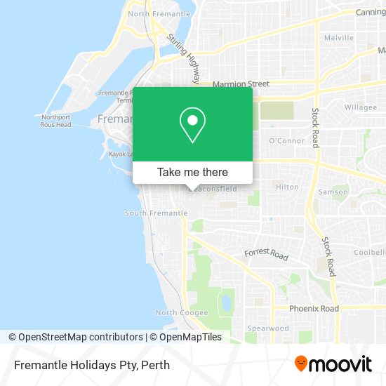 Fremantle Holidays Pty map