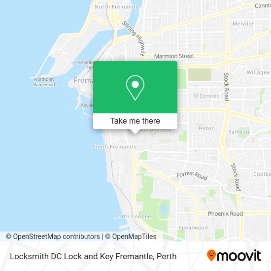 Mapa Locksmith DC Lock and Key Fremantle