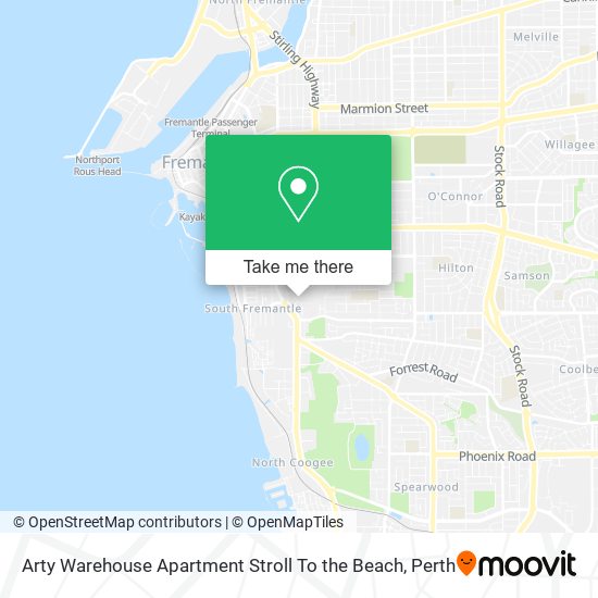 Arty Warehouse Apartment Stroll To the Beach map