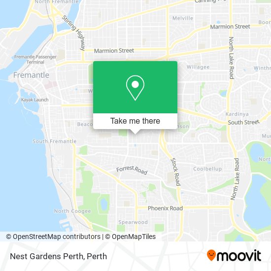 Mapa Nest Gardens Perth