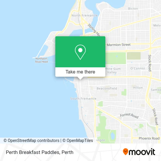 Mapa Perth Breakfast Paddles