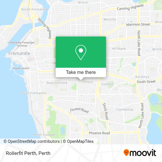 Mapa Rollerfit Perth
