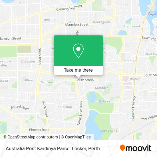 Mapa Australia Post Kardinya Parcel Locker