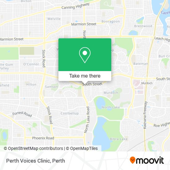 Perth Voices Clinic map