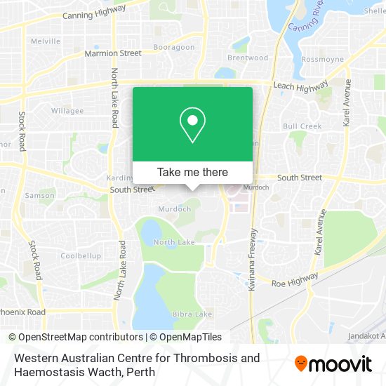 Mapa Western Australian Centre for Thrombosis and Haemostasis Wacth