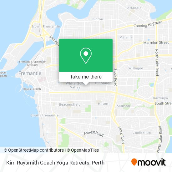 Mapa Kim Raysmith Coach Yoga Retreats