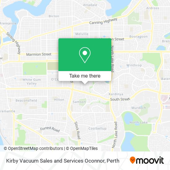 Kirby Vacuum Sales and Services Oconnor map