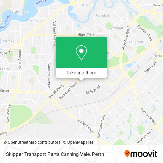 Mapa Skipper Transport Parts Canning Vale