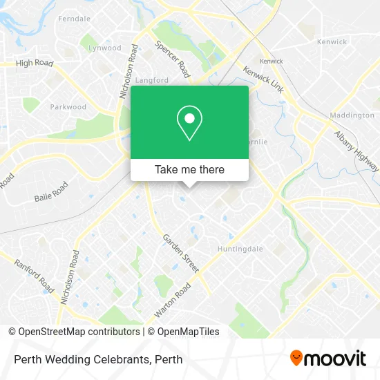Mapa Perth Wedding Celebrants