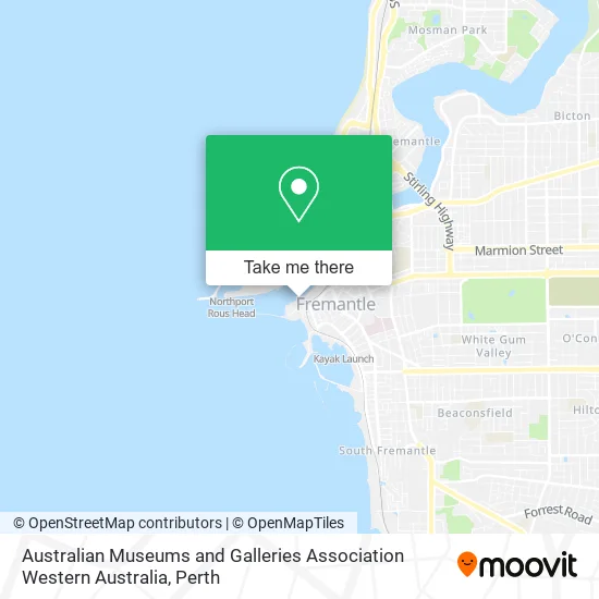 Australian Museums and Galleries Association Western Australia map