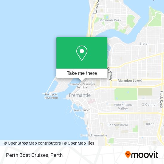 Perth Boat Cruises map