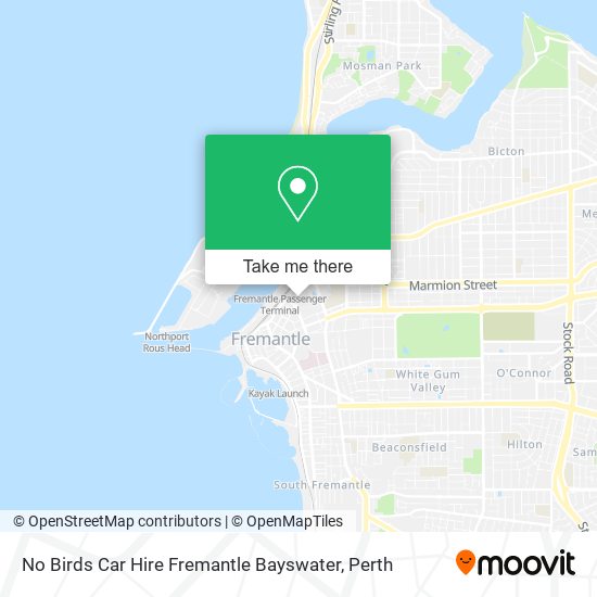No Birds Car Hire Fremantle Bayswater map