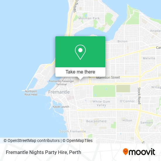 Fremantle Nights Party Hire map