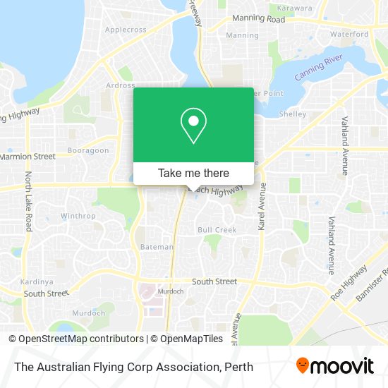The Australian Flying Corp Association map