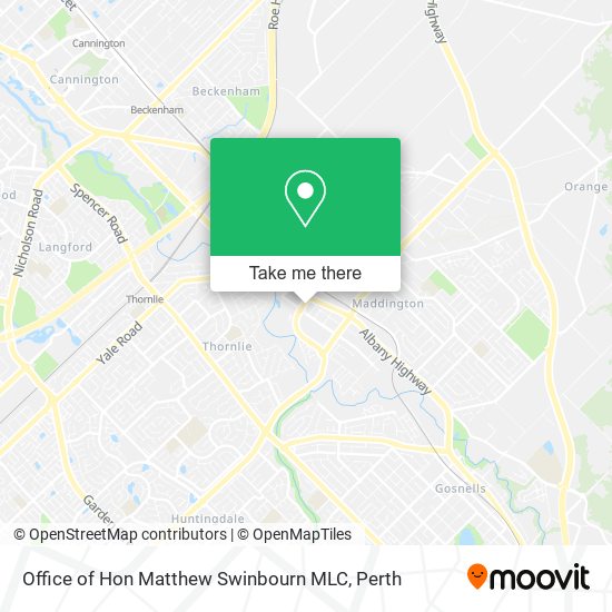 Office of Hon Matthew Swinbourn MLC map