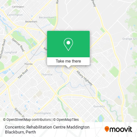 Concentric Rehabilitation Centre Maddington Blackburn map