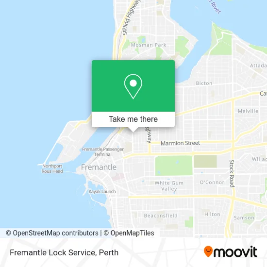 Mapa Fremantle Lock Service