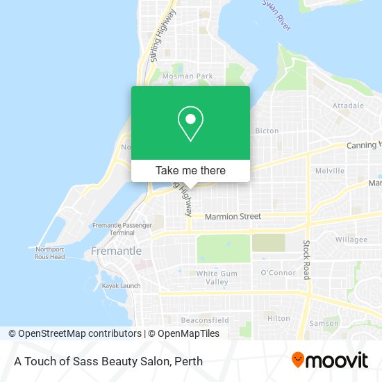 Mapa A Touch of Sass Beauty Salon