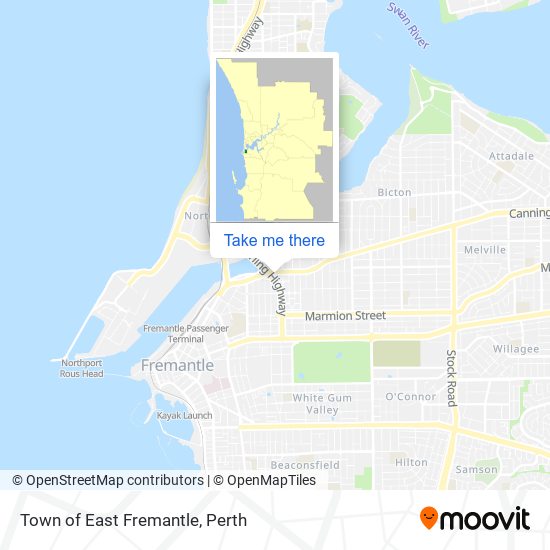 Town of East Fremantle map